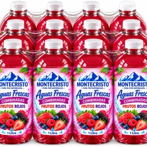 Paquete 12 piezas Aguas Frescas Combinadas Frutos Rojos 1 litro