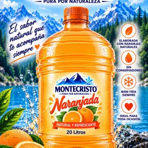 Garrafòn 20 Litros de Naranjada Mineralizada sin Gas