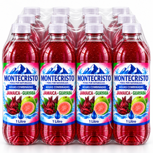 Paquete 12 piezas Aguas Frescas Combinadas Jamaica-Guayaba 1 litro